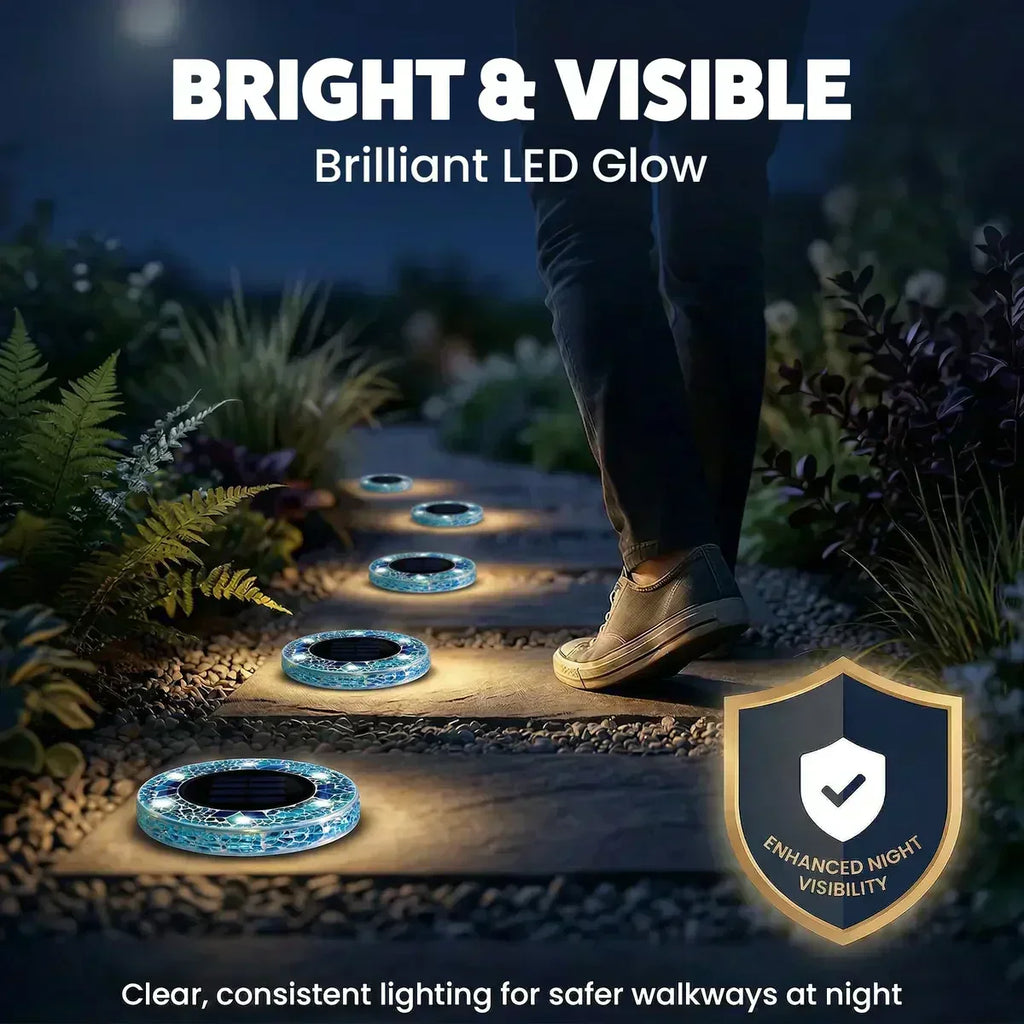 🌙 Glowing Mosaic Solar Garden Lights – Automatic Pathway Glow
