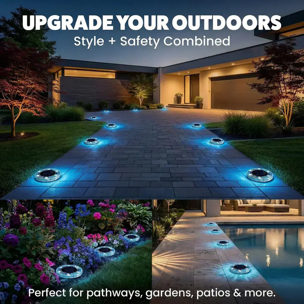 🌙 Glowing Mosaic Solar Garden Lights – Automatic Pathway Glow