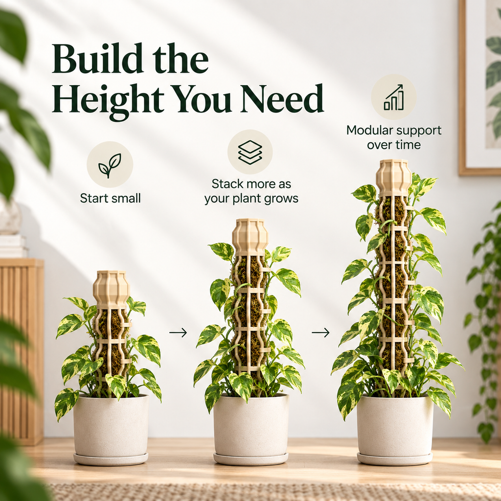 🌿 The Climbing Pole That Grows With Your Plant – Stackable Vine Support