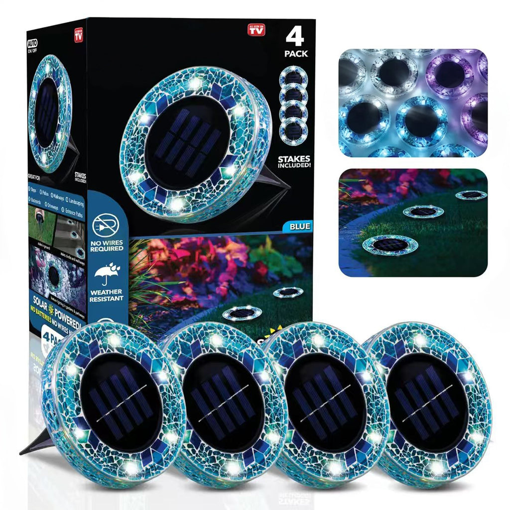 🌙 Glowing Mosaic Solar Garden Lights – Automatic Pathway Glow