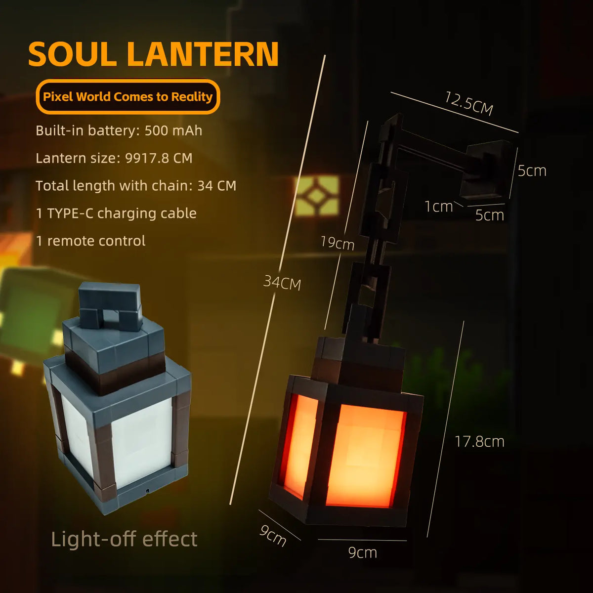Pixel Minecraft Soul Lantern