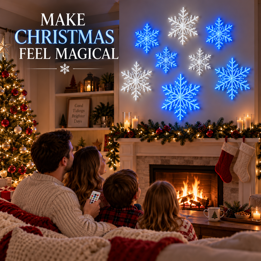 ❄️Christmas Snowflake Wall Lights – 3D LED Winter Wonderland Decor