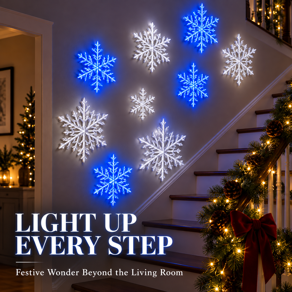 ❄️Christmas Snowflake Wall Lights – 3D LED Winter Wonderland Decor
