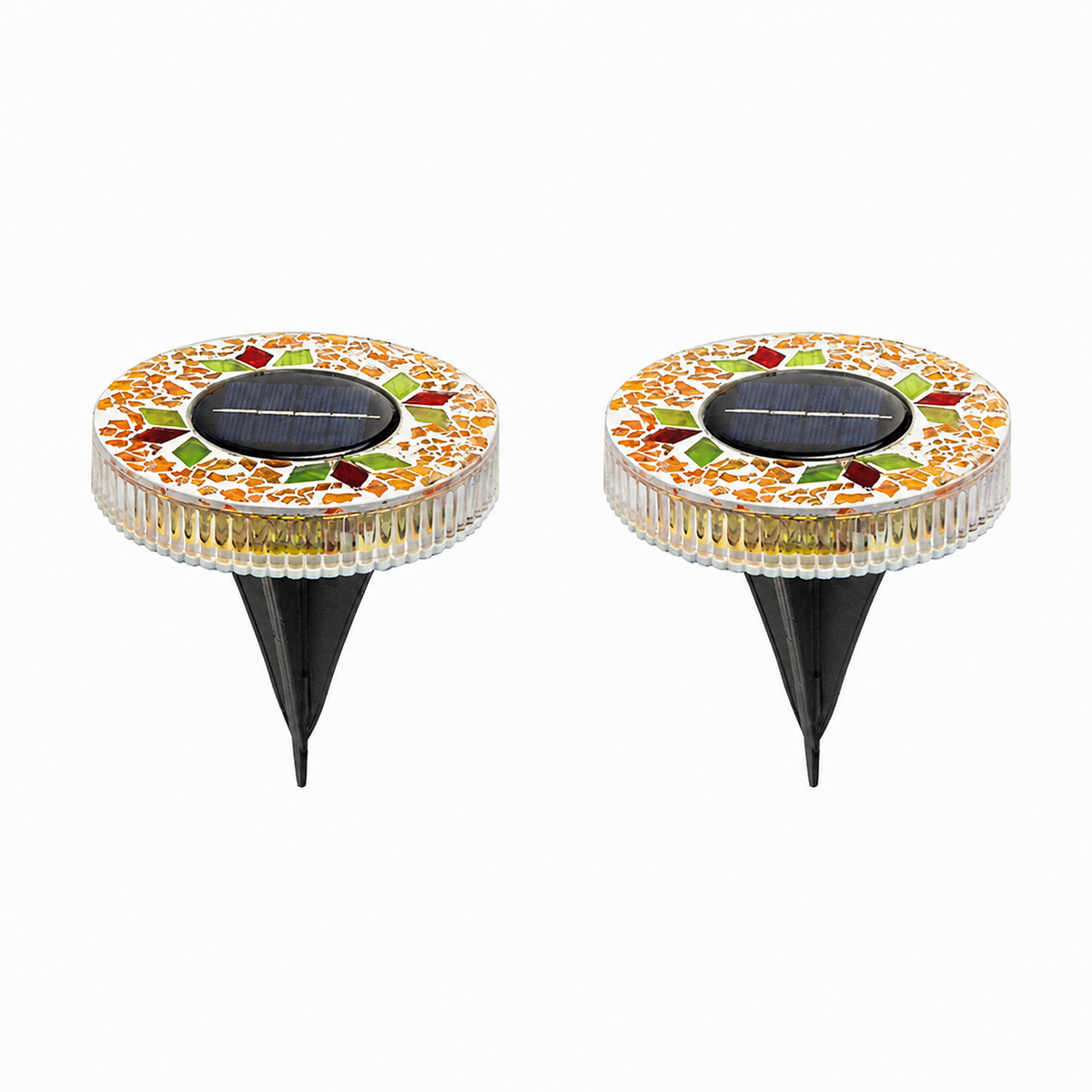 🌙 Glowing Mosaic Solar Garden Lights – Automatic Pathway Glow