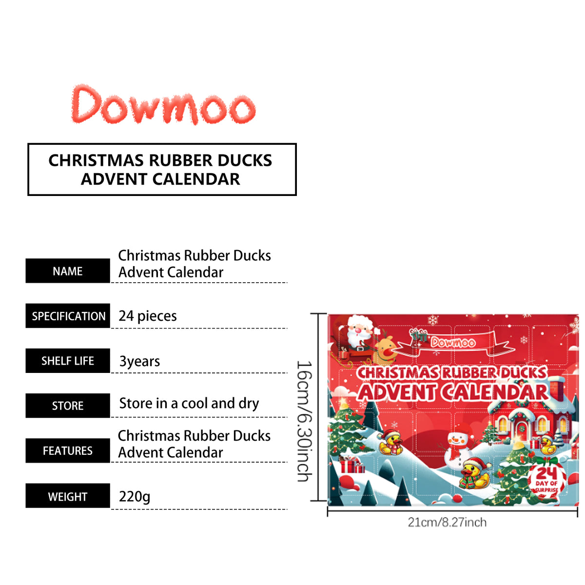 Advent Calendar Christmas 2026, 24 Days of Surprise Rubber Ducks