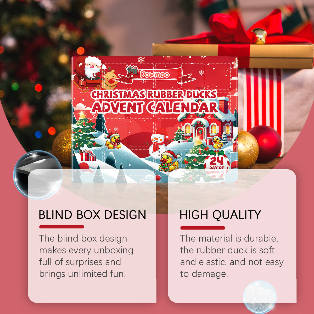 Advent Calendar Christmas 2026, 24 Days of Surprise Rubber Ducks