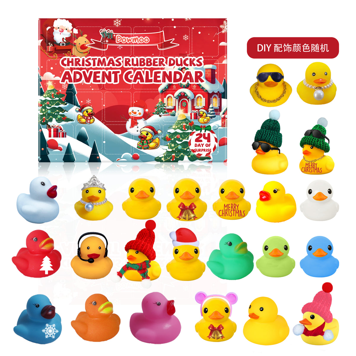 Advent Calendar Christmas 2026, 24 Days of Surprise Rubber Ducks