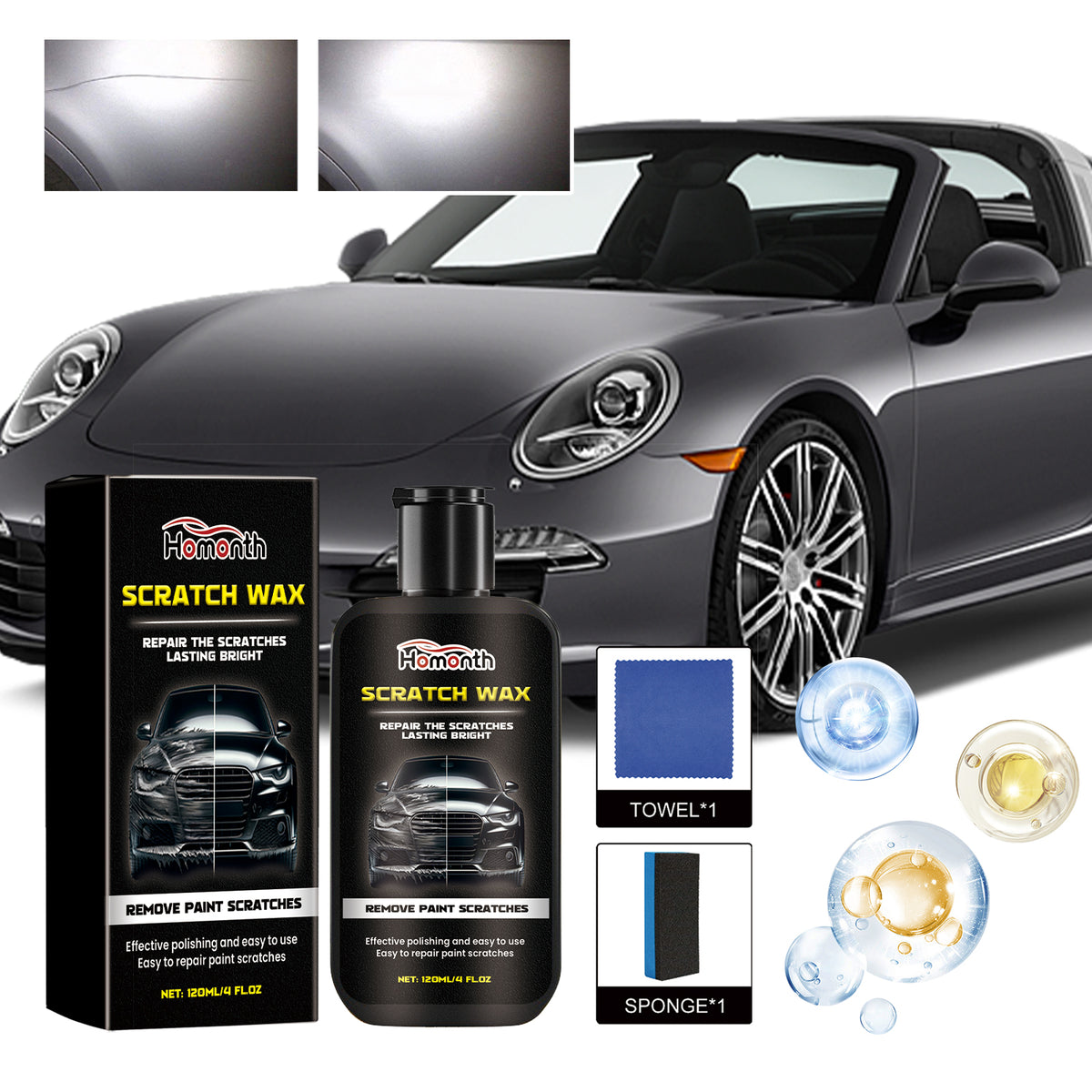 Car scratch repair wax - Car paint surface scratch, scrape and abrasion repair paste