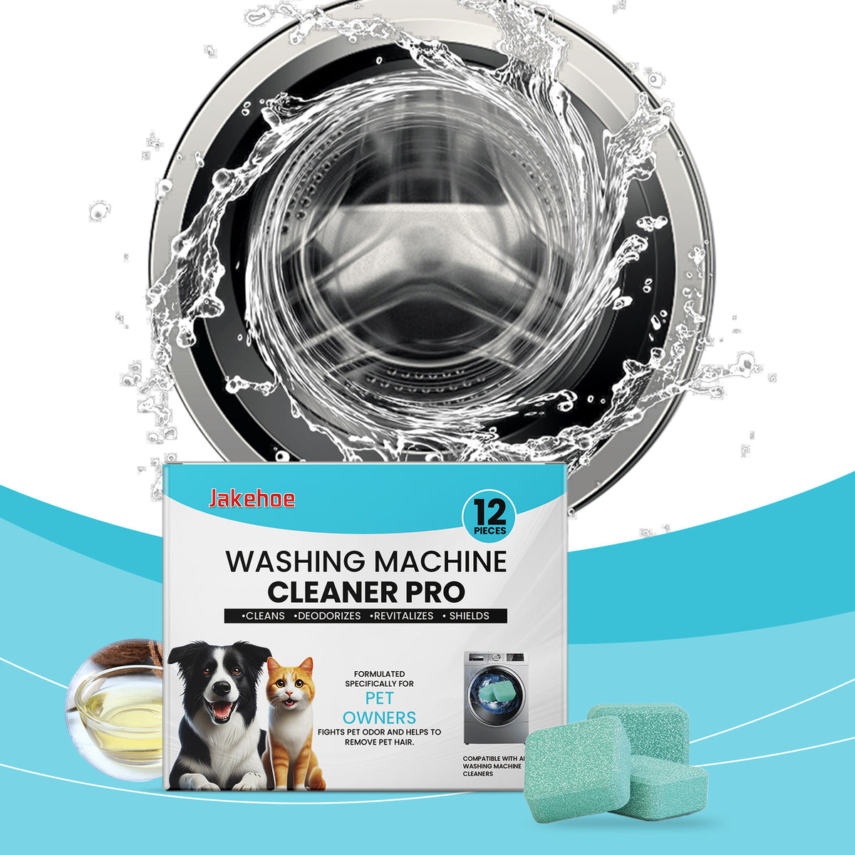 Washing Machine Cleaner Descaler 12 Pack - For HE Front Loader & Top Load Washer