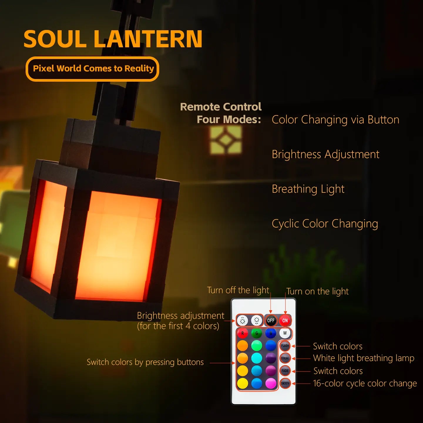 Pixel Minecraft Soul Lantern