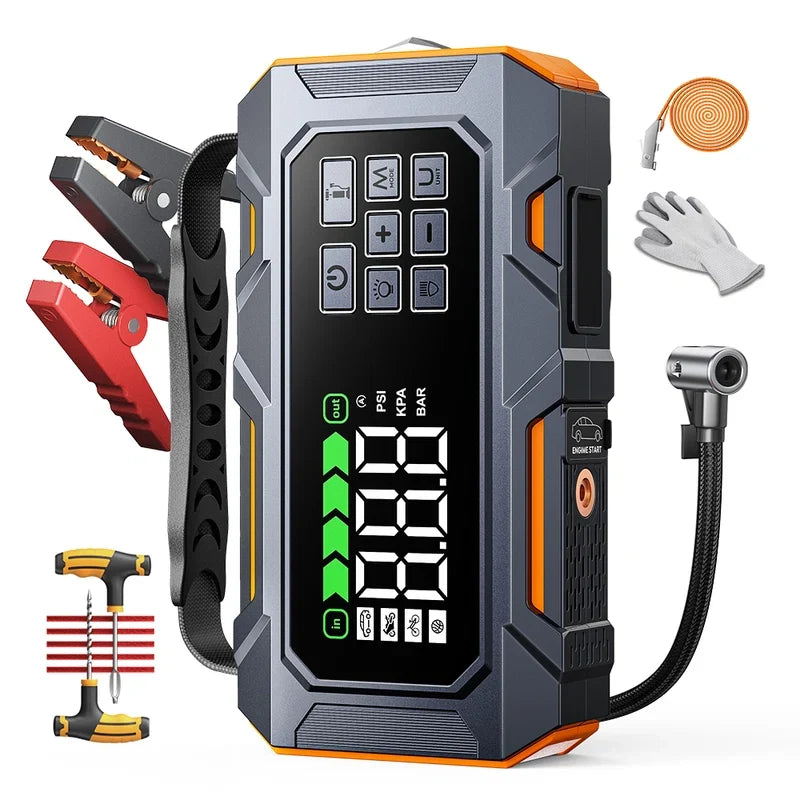 BUTURE Beta09 Car Jump Starter 8000A, 160 PSI Air Compressor, 26800mAh Battery Booster, 16-in-1 Roadside Emergency Kit for 12V Vehicles
