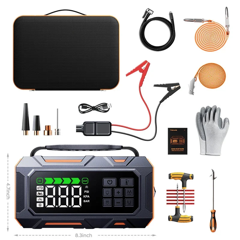 BUTURE Beta09 Car Jump Starter 8000A, 160 PSI Air Compressor, 26800mAh Battery Booster, 16-in-1 Roadside Emergency Kit for 12V Vehicles
