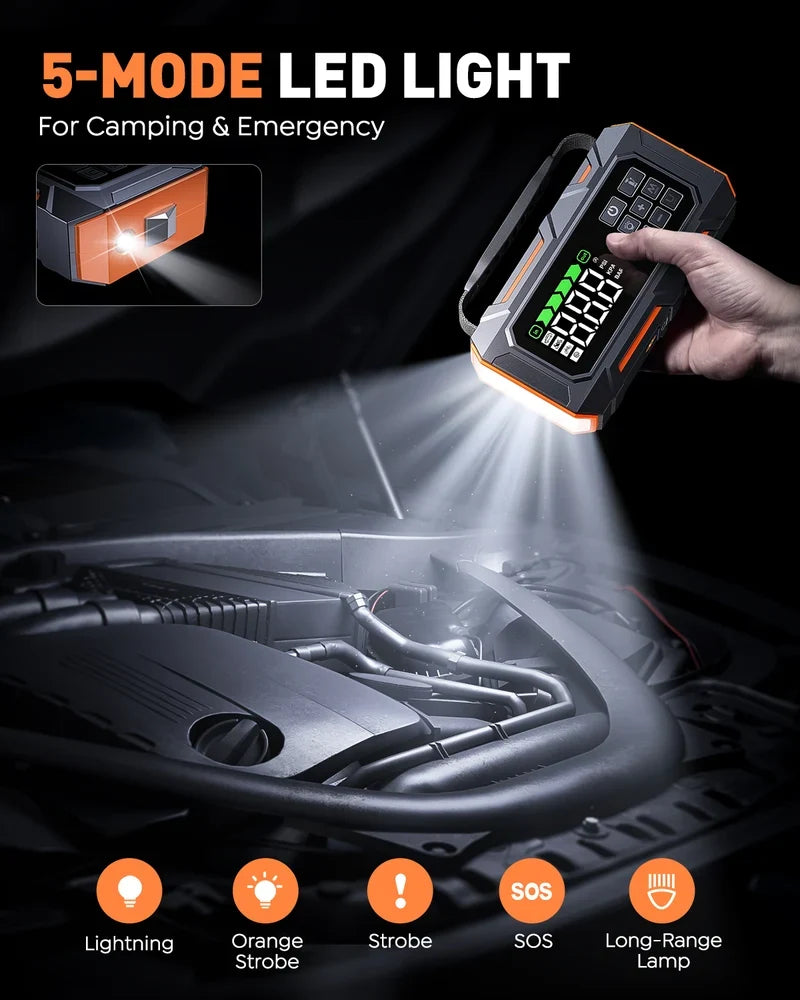 BUTURE Beta09 Car Jump Starter 8000A, 160 PSI Air Compressor, 26800mAh Battery Booster, 16-in-1 Roadside Emergency Kit for 12V Vehicles