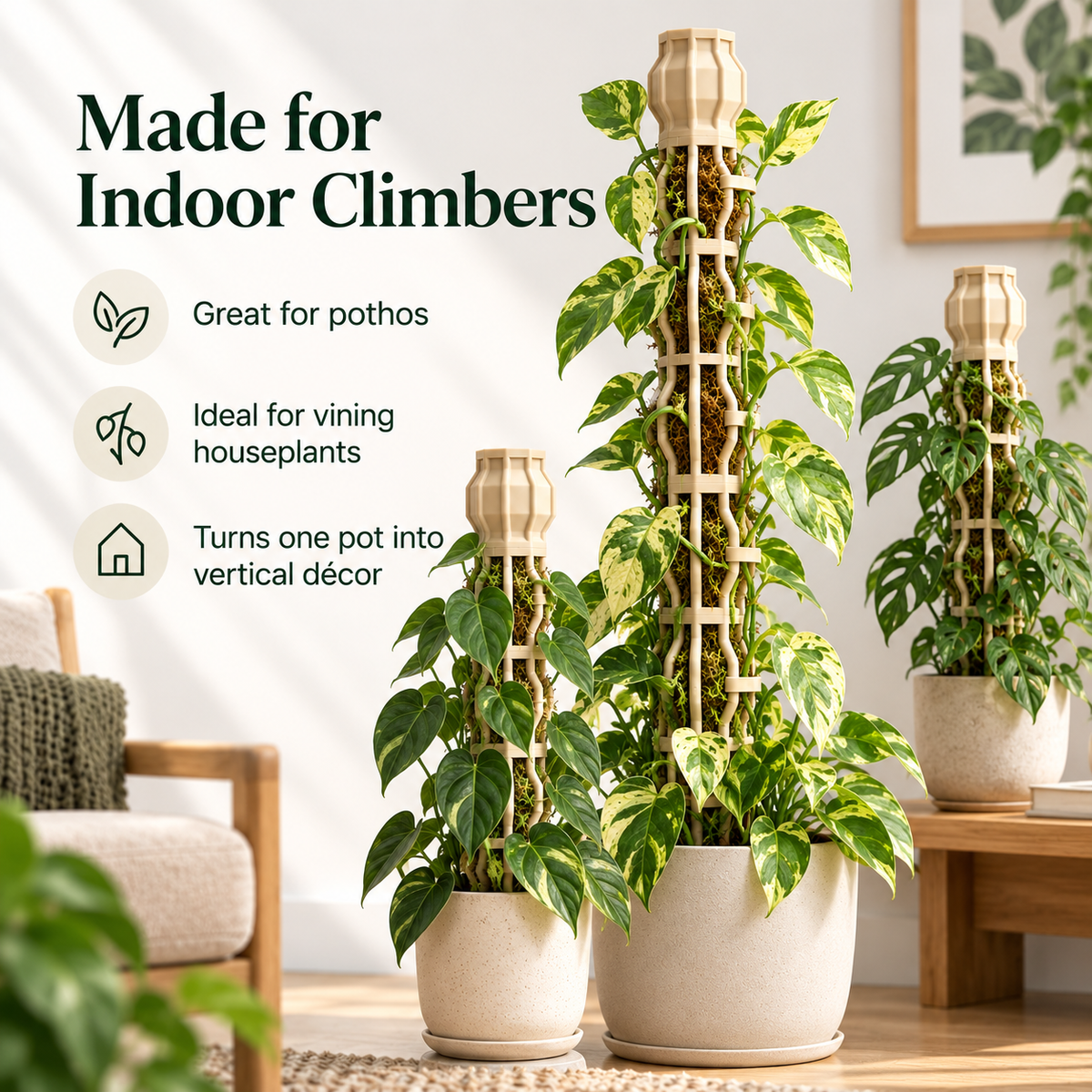 🌿 The Climbing Pole That Grows With Your Plant – Stackable Vine Support