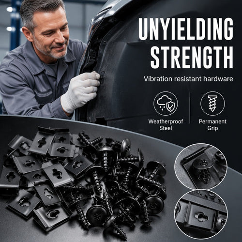 Automotive Metal U-Clip & Screw Fastener Set – M4/M5 Panel Clips